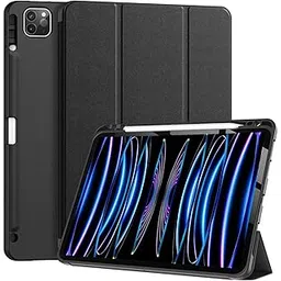 ProElite Smart Case for Apple iPad Pro 11 inch 2022/2021 4th/3rd Gen [Auto Sleep/Wake Cover] [Pencil Holder] [Soft Flexible Case] Recoil Series - Black-picture-36