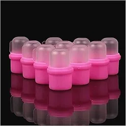 Professional Acrylic Artificial Nail Art Soak Off Cap UV Gel Polish Remover Cleaner Wrap Nail Soaking Hat Makeup Aid Tools 10Pcs Pink-picture-48