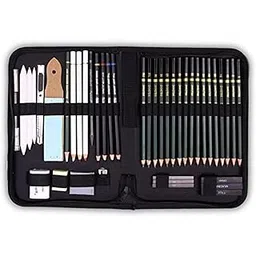 Professional Drawing Sketching 42pcs Artist Art Tool Kit Art Supplies for Sketching Pencil Shading - Gift for Kids Adults Beginner, Graphite Charcoal Pencils Set (Black - 42 pcs)-picture-34
