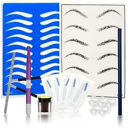 Professional Eyebrow Tattoo Practice Kit | Complete Microblading Set with Manual Pen, Pigment, Needles, and Practice Skin for Permanent Makeup Training-picture-52