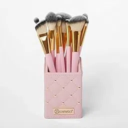 Professional Makeup Brush Set | Soft Bristles Face & Eye Makeup Applicator Kit | Premium Brushes for Blending, Contouring & Everyday Makeup (Pack of 12) (PINK)-picture-32