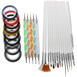 Professional Nail Art Kit with 15 Brushes, 10 Striping Tapes, Multi-Color Design Tools Set for Manicure and Nail Design-picture-32