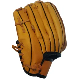 YELLOW BROWN REAL LEATHER BASEBALL SOFTBALL GLOVE Baseball Gloves-image-1