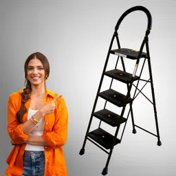 prohome 5 Step Steel Ladder for Home With Anti Skid shoes Steel Ladder-picture-18