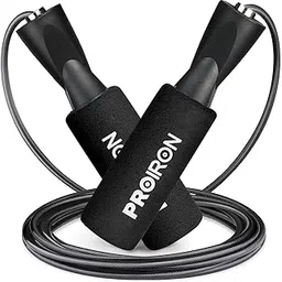 PROIRON Skipping Rope(BLACK), Speed Rope with Premium Bearing, Jump Rope Exercises with Soft Foam Handle, Adjustable Rope for Fitness Workouts Fat Burning, Ideal for Women Men Kids-picture-11