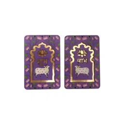 PROKART Purple 2 Pieces Printed Shubh-Labh Wall Hangings-image-7