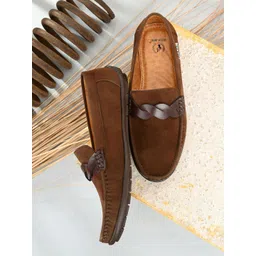 Prolific Men Brown Solid Loafers-picture-12