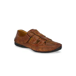 Prolific Men Tan Brown Fisherman Sandals-picture-11
