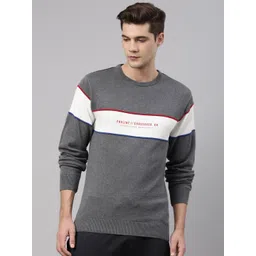 Proline Active Men Grey & White Colourblocked Colourblocked Pullover-picture-30