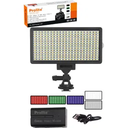 Prolite Bi-Color LED PL-308 Camera Video Light with R,G,B+2 Diffusers, Battery, Wire | 4400 lx Camera LED Light-picture-17
