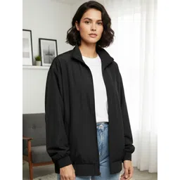 Promount Women Lightweight Stand Collar Bomber Jacket-picture-24