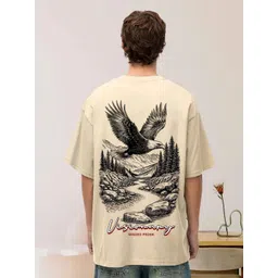 PRONK Animal Printed Drop-Shoulder Sleeves Oversized Cotton T-shirt-picture-12