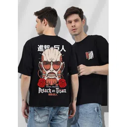 PRONK Men Black Printed Applique T-shirt-picture-19