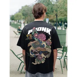 PRONK Men Graphic Printed Round Neck Cotton Oversized T-shirt-picture-36