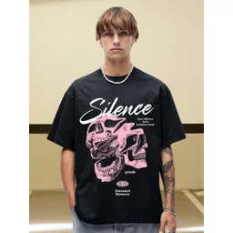 PRONK Men Graphic Printed Round Neck Cotton Oversized T-shirt-picture-38