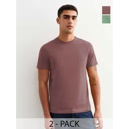 PRONK Men Pack of 2 Regular Fit Cotton T-shirt-picture-20