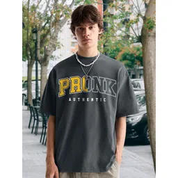 PRONK Men Typography Printed Applique T-shirt with Mask-picture-39