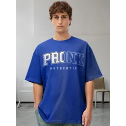 PRONK Men Typography Printed Applique T-shirt with Mask-picture-28