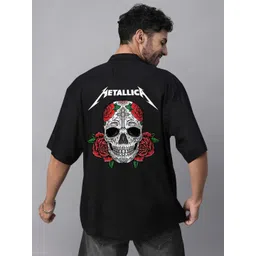 PRONK Relaxed Graphic Printed Cuban Collar Oversized Casual Shirt-picture-14