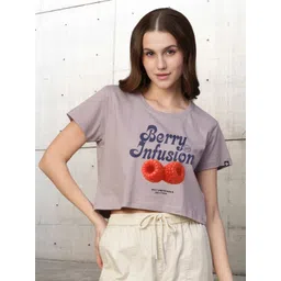 PRONK Women Graphic Printed Round Neck Cotton Relaxed Fit T-shirt-picture-36