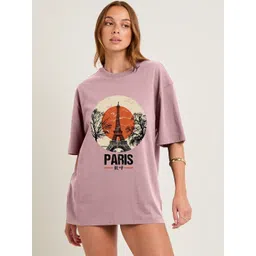 PRONK Women Printed Drop-Shoulder Sleeves T-shirt-picture-19