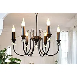 Prop It Up Antique Style Chandelier, Black, 5 Candle Lights, Metal-image-7