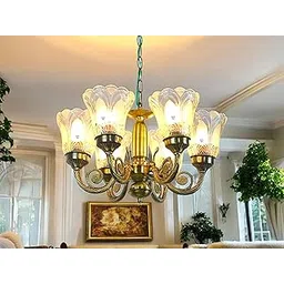 Prop It Up Portuguese Style 6 LAMP/Lights Pendant/Hanging Ceiling Suspended Mounted LED Chandelier/JHOOMER, Antique Brass Finished (6 Lights Chandelier)-image-16