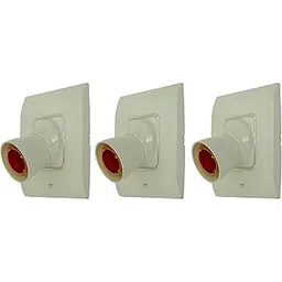 Prop It Up SQUARE White Fancy DESIGNER Bulb holder for wall home Plastic Light Socket (B-22), Brass Light Socket, 4 INCH, JUNCTION & CONSEALED BOX FULL COVER BY HOLDER (3, 3 ANGLE)-image-14