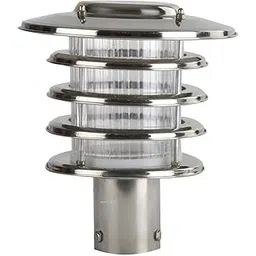 Prop It Up Stainless Steel Round Outdoor Gate Light, White-image-5