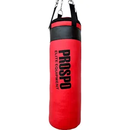 prospo Punching Bag Srf 36 inch unfilled with Chain and Curved focus pad (Red/White) Hanging Bag-picture-15