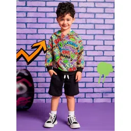 Provogue Boys Abstract Printed Hooded Sweatshirt-picture-23