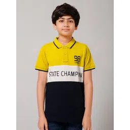 Provogue Boys Colourblocked Polo Collar Cotton T-shirt-picture-26