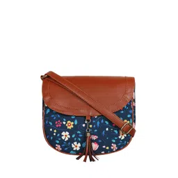 Provogue Floral Printed Half Moon Sling Bag with Tasselled-picture-23