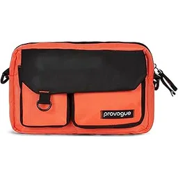 provogue Flux Crossbody Sling Bag for men and women, one shoulder side bag with adjustable strap, detachable strap, trendy sling bag for daily use, multiple compartments, Fiery Orange-picture-11
