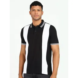 Provogue Men Colourblocked Polo Collar Applique Slim Fit T-shirt-picture-18