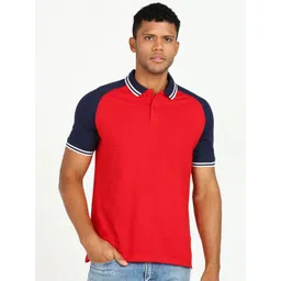 Provogue Men Colourblocked Polo Collar Pockets Slim Fit T-shirt-picture-28