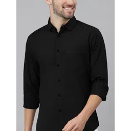Provogue Men India Slim Spread Collar Solid Cotton Casual Shirt image 5