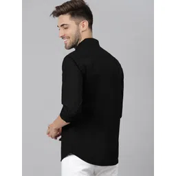 Provogue Men India Slim Spread Collar Solid Cotton Casual Shirt image 4