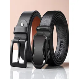 Provogue Men Pack of 2 Textured Leather Formal Belt-picture-38