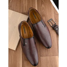 Provogue Men Perforation Leather Formal Slip-On Shoes-picture-31
