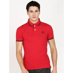 Provogue Men Polo Collar Applique Slim Fit T-shirt-picture-34