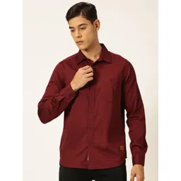 Provogue Men Solid Spread Collar Pure Cotton Casual Shirt-picture-18