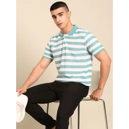 Provogue Men Striped Polo Collar Dri-FIT T-shirt-picture-34