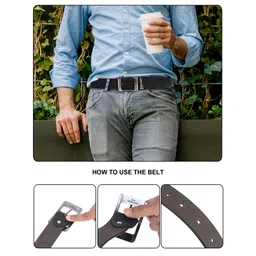 Provogue Men Textured Leather Formal Belt image 5