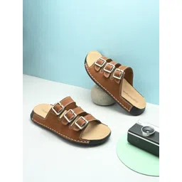 Provogue Men Triple Buckle Detail Comfort Sandals-picture-19