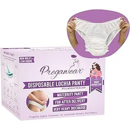 Pregawear Maternity Panty| Disposable Period Panties| Postpartum Underwear| Heavy Flow & Rash Free Periods| Leak Proof Pads After Delivery| Overnight Protection|Toxic Free (M,10) White-image-17