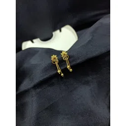 PRS GOLD COVERING Gold Plated Floral Chain Drops Studs Earrings-picture-23
