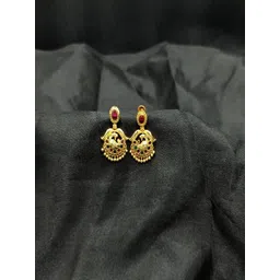 PRS GOLD COVERING Peacock Shaped Drop Earrings-picture-37