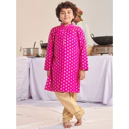 pspeaches Boys Floral Printed Regular Sequinned Kurta with Pyjamas-picture-49
