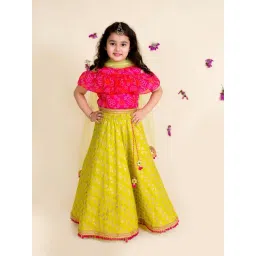 Pspeaches Girls Pink Regular Fit Printed Lehenga Choli-picture-29